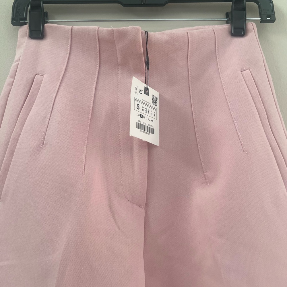 Zara woman’s pink high waisted trousers pants - Picture 7 of 12